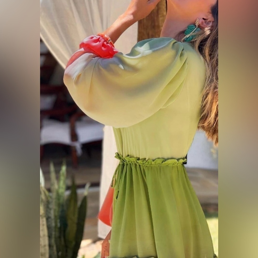 Bohemian Beach Kimono Ombre Print Long Sleeves Swimsuit Coverup Tunic - Picture 5 of 9